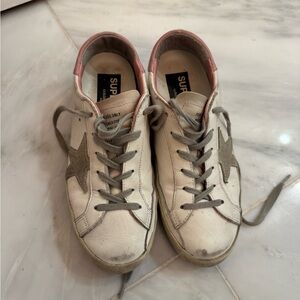 Golden Goose White Sneakers with Tan Soles